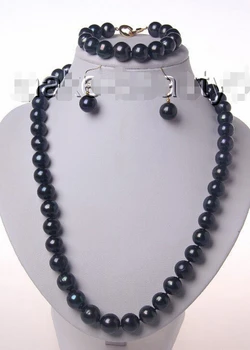 *********stunning big 14mm round black freshwater shell pearl necklace bracelet earrings s2545
*********stunning big 14mm round black freshwater shell pearl necklace bracelet earrings s2545