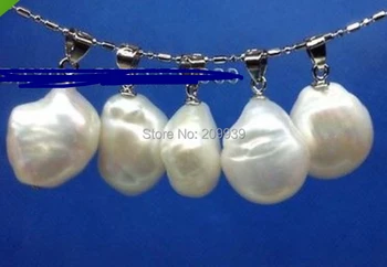

huij 002570 Wholesale 10 PCS Baroque 12-14mm Freshwater cultured pearl Pendants