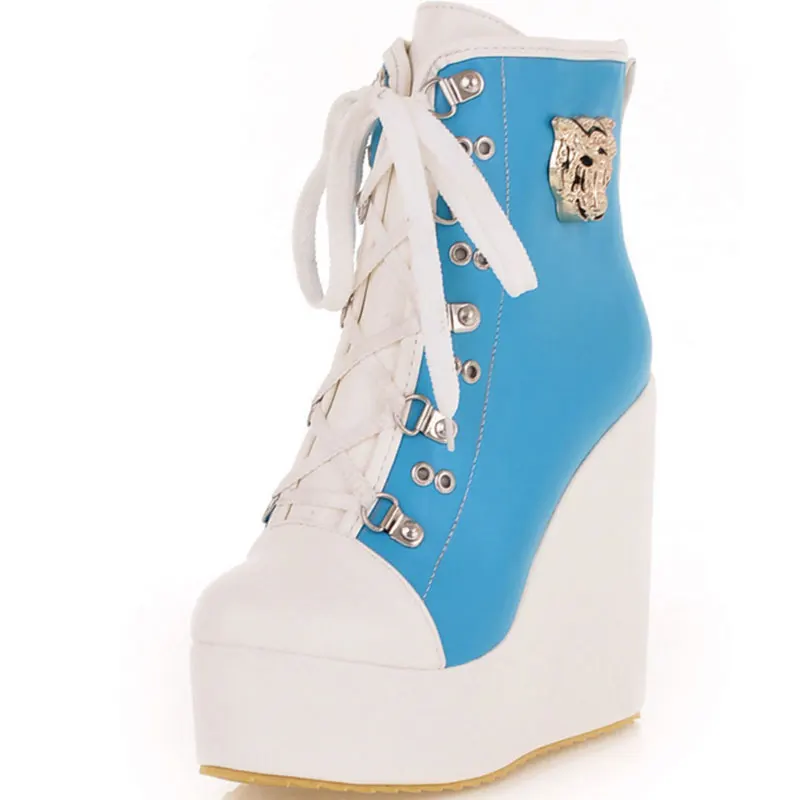 Mixed Colors Round Toe Wedges Ankle Boots for Women Lace-Up Martin Boots Lace-Up Big Size 34-43 Women Boots Shoes New P839 Mixed Colors Round Toe Wedges Ankle Boots for Women Lace-Up Martin Boots Lace-Up Big Size 34-43 Women Boots Shoes New P839<br><br>Aliexpress