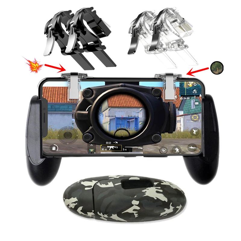 PUBG Mobile Game Controller Phone Gamepad Fire Trigger Button Gaming Aim Key Joystick Shooter Trigger Game Pad Handle Stand
PUBG Mobile Game Controller Phone Gamepad Fire Trigger Button Gaming Aim Key Joystick Shooter Trigger Game Pad Handle Stand