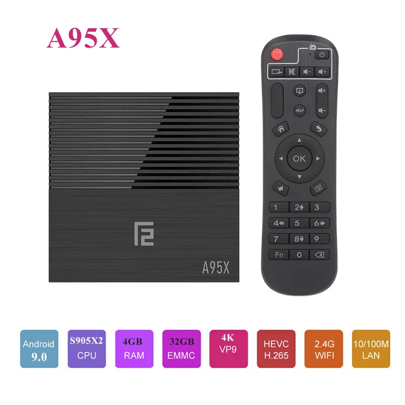 A95X F2 TV Box Android 9.0 Smart TV Cortex-A53 Quad-core H.265 4K VP9 4GB+32GB 2.4G WiFi HD Media Player set top box Android
A95X F2 TV Box Android 9.0 Smart TV Cortex-A53 Quad-core H.265 4K VP9 4GB+32GB 2.4G WiFi HD Media Player set top box Android