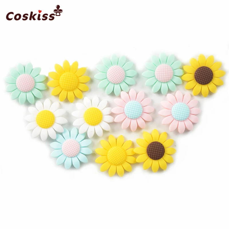 12pcs New Product Sunflower Bead Made From Food Grade Silicone With Baby Teether Bracelet/necklace DIY Fashion Silicone Pendant
12pcs New Product Sunflower Bead Made From Food Grade Silicone With Baby Teether Bracelet/necklace DIY Fashion Silicone Pendant