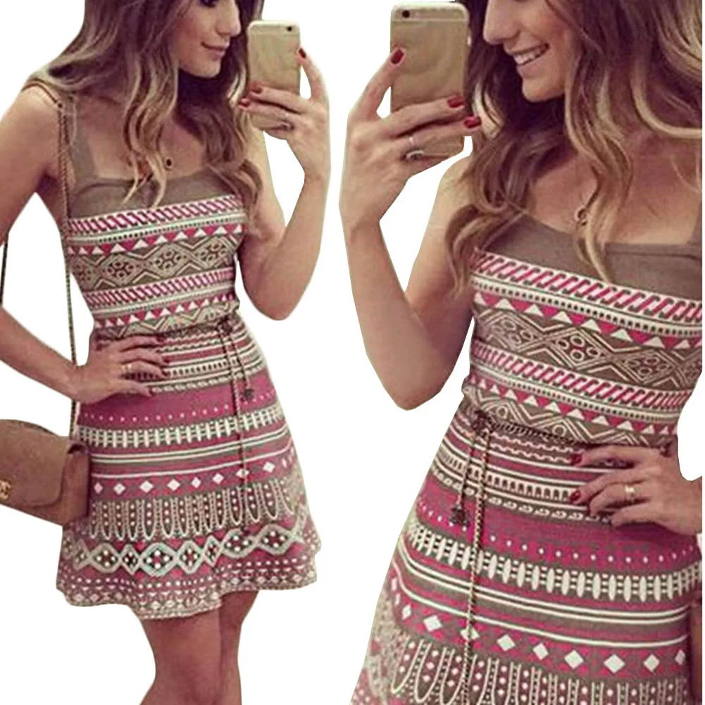 Hot Sale Vestidos Summer Dress Sleeveless Print Casual Women Dress Above Knee Women Short Beach Clothing
Hot Sale Vestidos Summer Dress Sleeveless Print Casual Women Dress Above Knee Women Short Beach Clothing