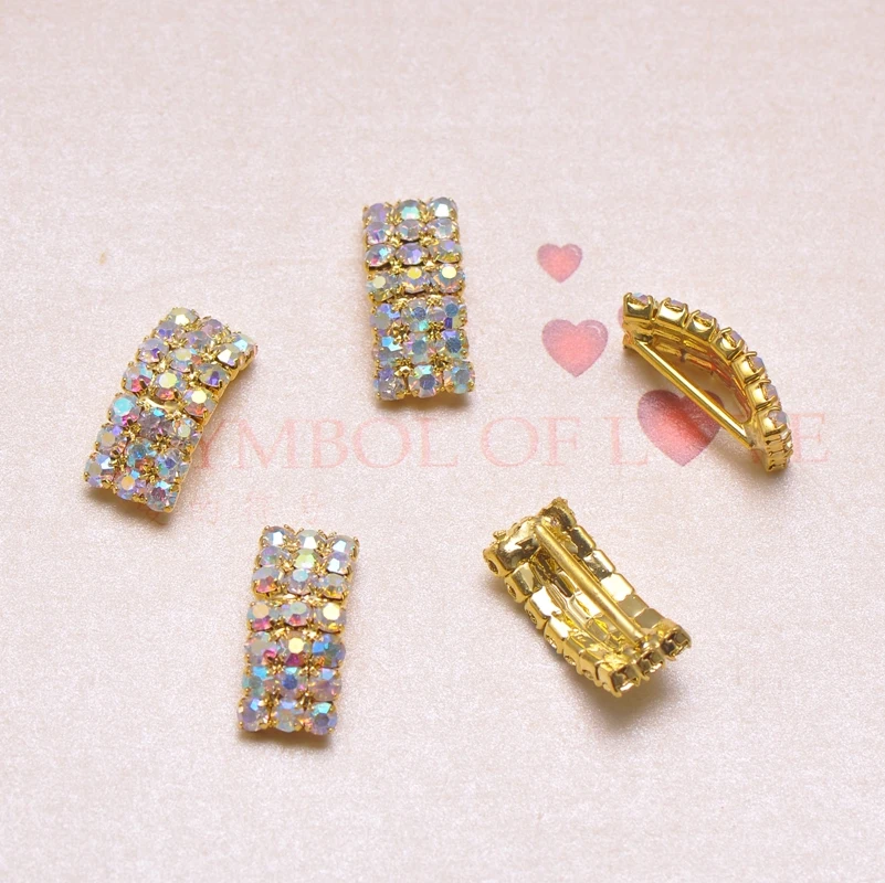 (J0242) 100pcs/lot, 15mm inner bar rhinestone buckle for wedding,gold plating with AB crystals
(J0242) 100pcs/lot, 15mm inner bar rhinestone buckle for wedding,gold plating with AB crystals