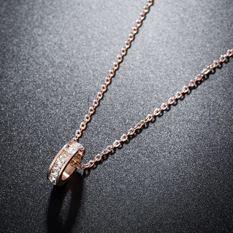 AENINE Titanium Steel Roman Numeral Circle Pendant Necklace Classic Rose Gold Cubic Zirconia Wedding Necklaces For Women RN02161
AENINE Titanium Steel Roman Numeral Circle Pendant Necklace Classic Rose Gold Cubic Zirconia Wedding Necklaces For Women RN02161