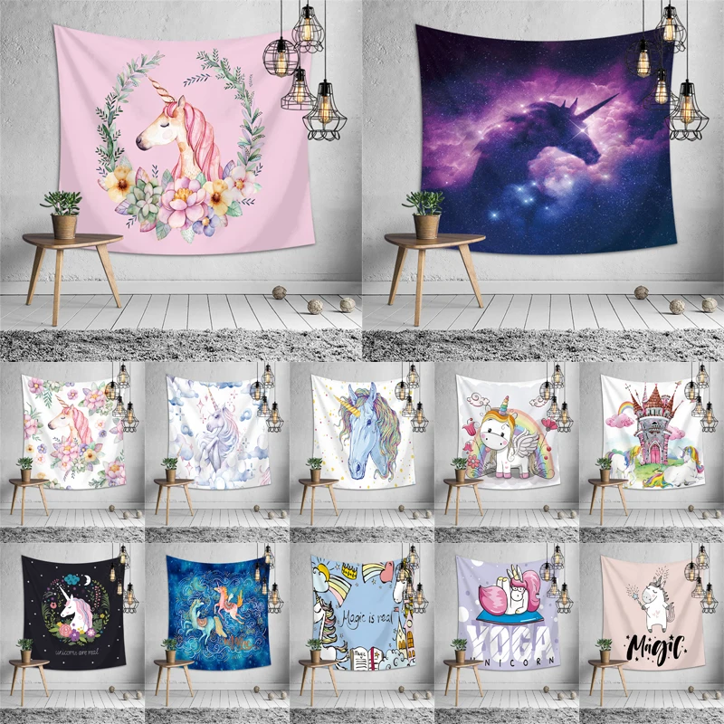 children's tapestries cartoon unicorn wall hanging polyester bedspread bedroom child's rug for apartment interior decoration 
children's tapestries cartoon unicorn wall hanging polyester bedspread bedroom child's rug for apartment interior decoration
