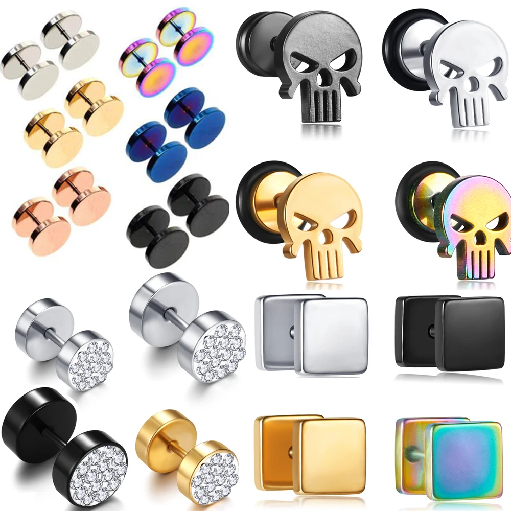 JUNLOWPY Surgical Steel Men Ear Studs 16G Fake Plug Stretcher Fashion Cartilage Helix Body Piercing Jewelry Tragus Earring 2pcs
JUNLOWPY Surgical Steel Men Ear Studs 16G Fake Plug Stretcher Fashion Cartilage Helix Body Piercing Jewelry Tragus Earring 2pcs