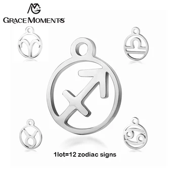 12pcs/lot Grace Moments Stainless Steel 12 Zodiac Charm DIY Constellation Charms for Making Jewelry Pendant Accessories Findings
12pcs/lot Grace Moments Stainless Steel 12 Zodiac Charm DIY Constellation Charms for Making Jewelry Pendant Accessories Findings