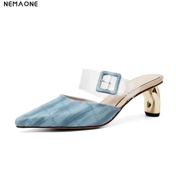 NEMAONE Brand Design Women slippers 2019 New Arrival poined Toe High Heels Genuine Leather Party Shoes Spring Shoes Woman
NEMAONE Brand Design Women slippers 2019 New Arrival poined Toe High Heels Genuine Leather Party Shoes Spring Shoes Woman