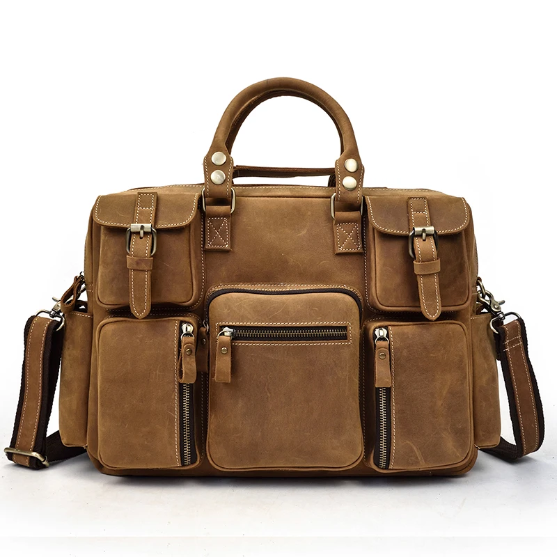 Men's crazy horse leather briefcase Cow leather big capacity Laptop messenger bag durable cowhide travel bag casual weekend bag
Men's crazy horse leather briefcase Cow leather big capacity Laptop messenger bag durable cowhide travel bag casual weekend bag