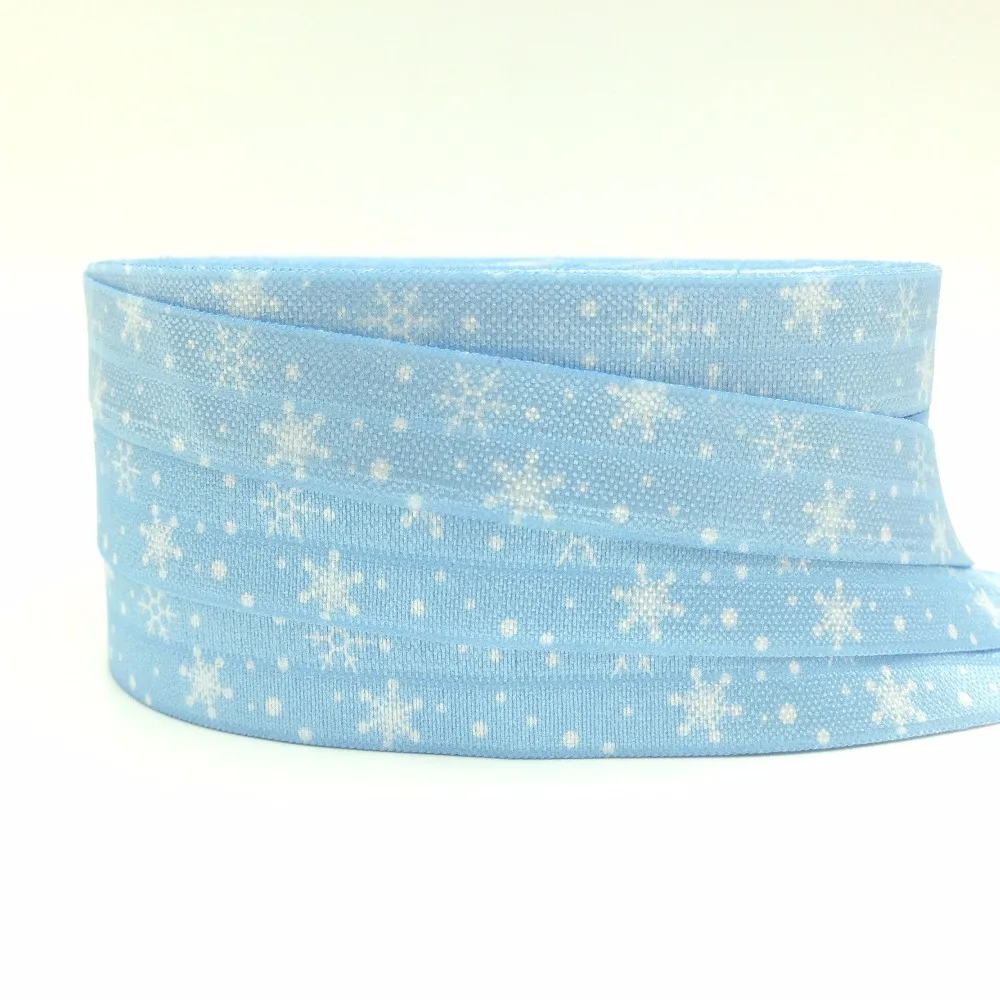 1.5cm Blue Christmas Snowflakes Print Fold Over Elastic 10 yards/lot FOE Ribbon Webbing for Girl Elastic Hair Band DIY Headwear
1.5cm Blue Christmas Snowflakes Print Fold Over Elastic 10 yards/lot FOE Ribbon Webbing for Girl Elastic Hair Band DIY Headwear