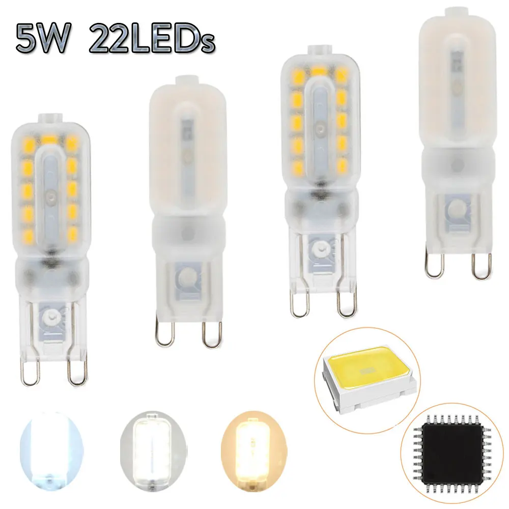 

Mini G9 Led Light bulb Dimmable SMD 2835 Spotlight For Crystal Chandelier Replace 45W Halogen Lamp 360 Degree Lighting 110V 220V