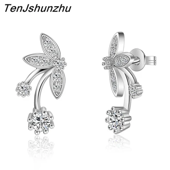 TenJshunzhu Hight Quality Fashion Flower Shiny Zircon 925 Sterling Silver Stud Earrings for Women Jewelry Gift Wholesale eh218
TenJshunzhu Hight Quality Fashion Flower Shiny Zircon 925 Sterling Silver Stud Earrings for Women Jewelry Gift Wholesale eh218