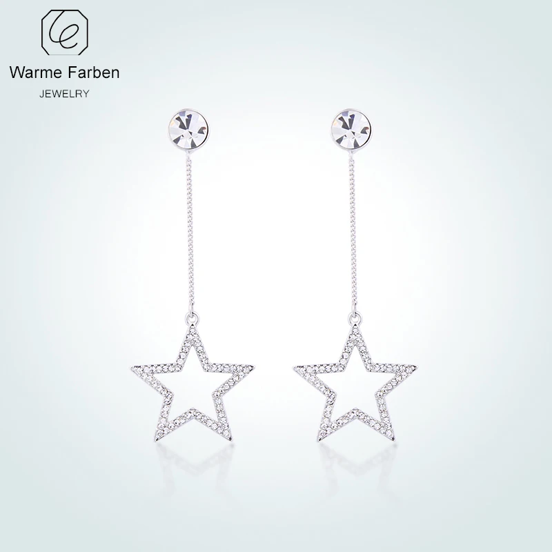 WARME FARBEN Crystal from Swarovski 925 Sterling Silver Earrings for women Inlaid Zircon Big Star Drop Earring Brincos Earrings
WARME FARBEN Crystal from Swarovski 925 Sterling Silver Earrings for women Inlaid Zircon Big Star Drop Earring Brincos Earrings