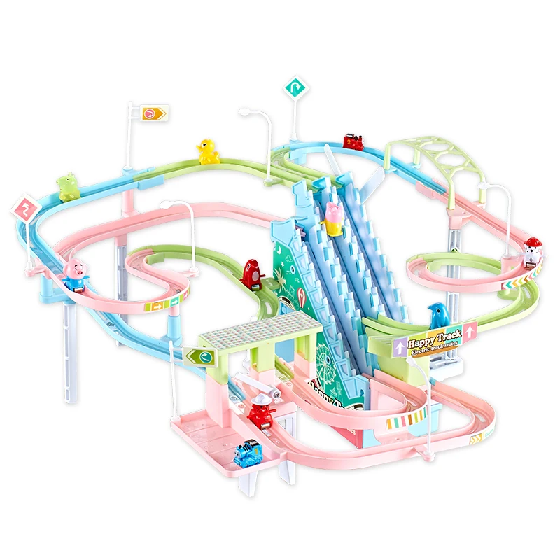 DIY pig track Toy Figures Racing Track rail car electric music climbing stairs Educational kids railway children's toys
DIY pig track Toy Figures Racing Track rail car electric music climbing stairs Educational kids railway children's toys