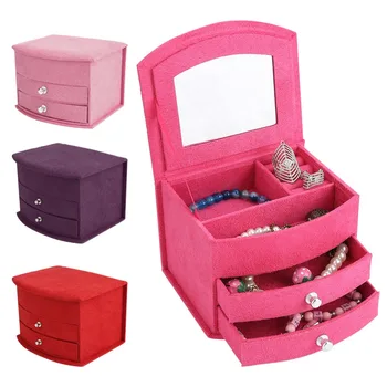 Hot Selling High Quality Velvet Three Layers Portable Multi-functional Necklace Rings Jewelry Boxes Fashion Design Gifts Box
Hot Selling High Quality Velvet Three Layers Portable Multi-functional Necklace Rings Jewelry Boxes Fashion Design Gifts Box