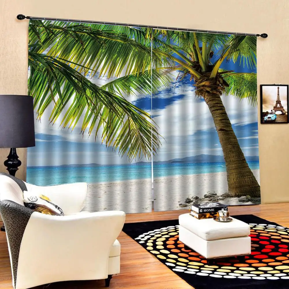 Customized size Luxury Blackout 3D Window Curtains For Living Room beach coconut tree curtains Blackout curtain
Customized size Luxury Blackout 3D Window Curtains For Living Room beach coconut tree curtains Blackout curtain