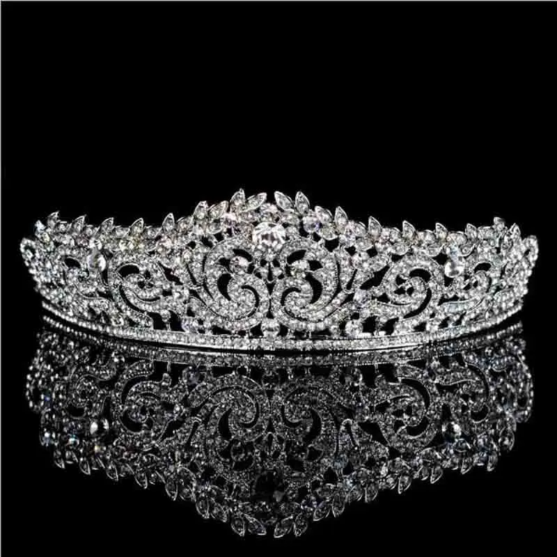 

Top Quality Wedding Hair Accessories Rhinestones Bridal Crowns Headpieces Wedding Tiara Crown Prom Diadem Pageant Party Jewelry