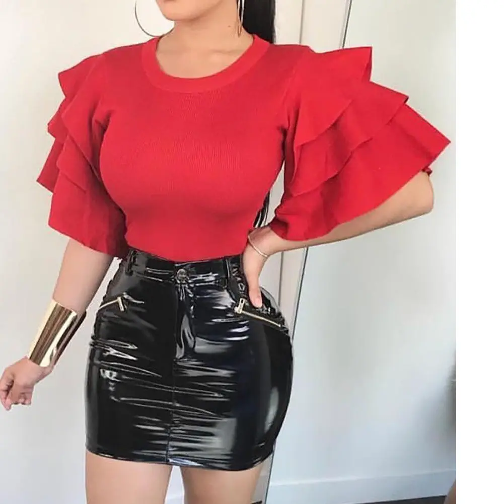 2018 Womens Short Sleeve Blouse Peplum Summer Tops Ladies Long Office Shirts Plus Size Ruffle Blouse Femme
2018 Womens Short Sleeve Blouse Peplum Summer Tops Ladies Long Office Shirts Plus Size Ruffle Blouse Femme