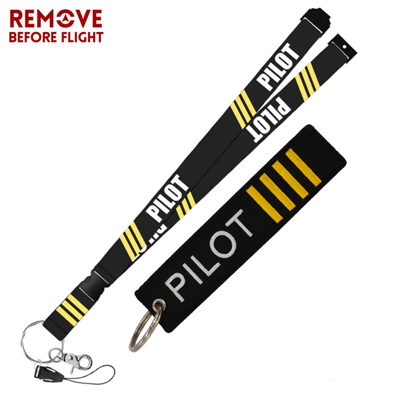 Remove Before Flight Fashion Jewelry Mixed Key Chain Safety Tag Embroidery Pilot Lanyard for Key Ring Chain Aviation Gifts (3)