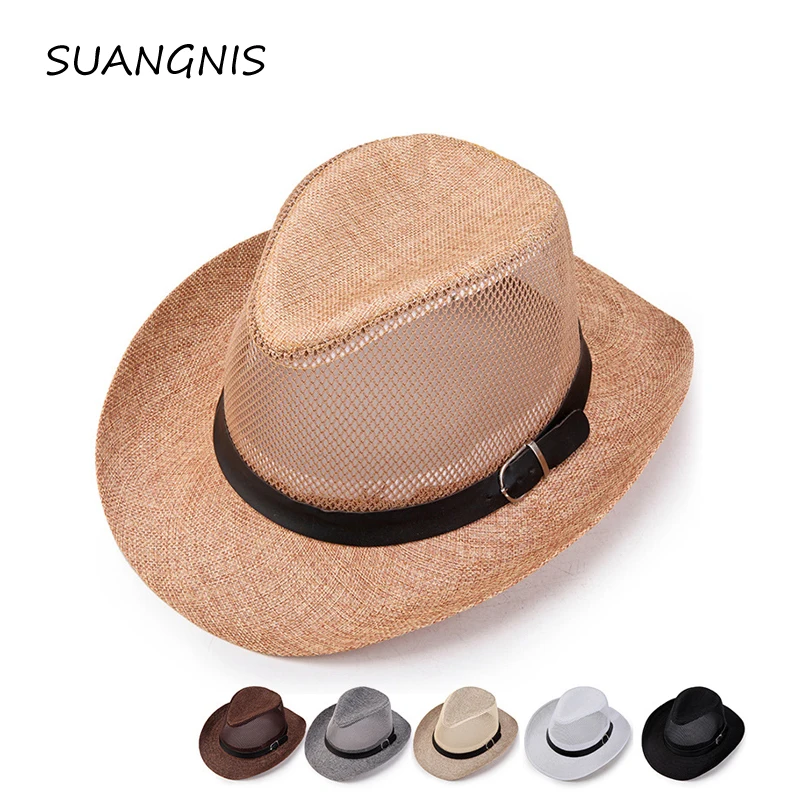 Summer Men Breathable net Cowboy Hat Wide Brim Travel Sun Hat Women Western Wide Curling Brim Cap Sun Protection Unisex Hats
Summer Men Breathable net Cowboy Hat Wide Brim Travel Sun Hat Women Western Wide Curling Brim Cap Sun Protection Unisex Hats