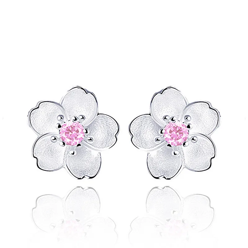 Korean 925 Sterling Silver Cherry Blossoms Flower Zirconia Earrings For Women Female Statement Brincos Pendientes bijoux femme
Korean 925 Sterling Silver Cherry Blossoms Flower Zirconia Earrings For Women Female Statement Brincos Pendientes bijoux femme