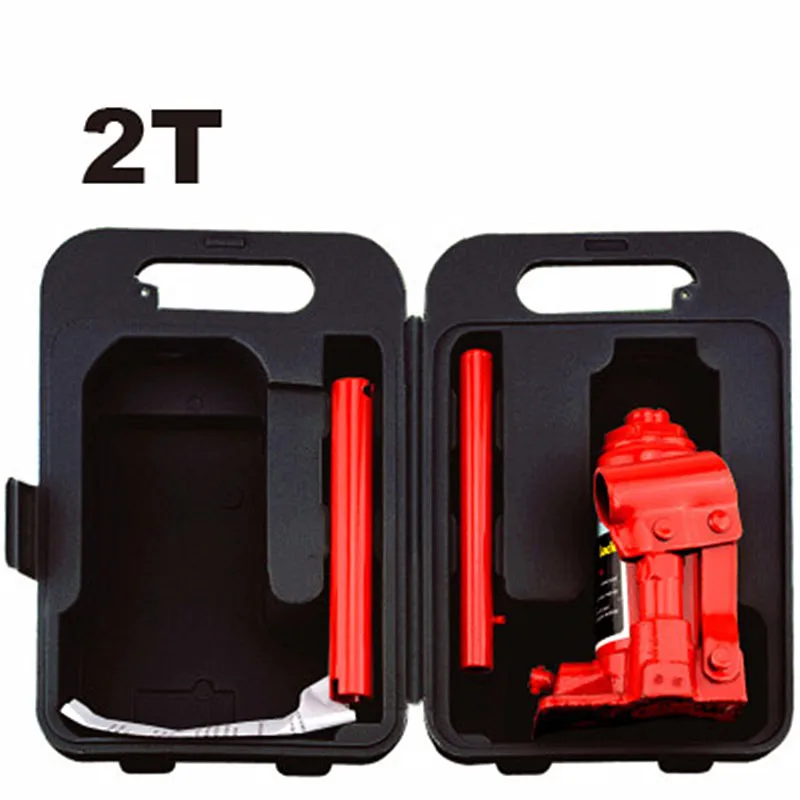 

2T hand hydraulic car jack vertical automobile van suv hydraulic jack tire replace useful tool plastic case package light weight