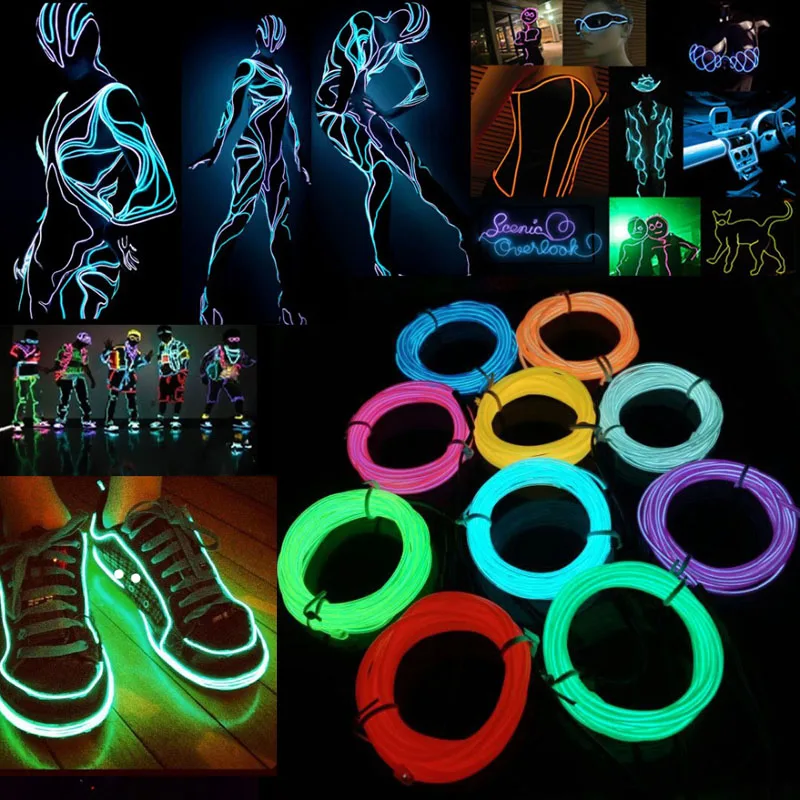 3M Glowing EL Wire with Controller LED Neon Light Strip Rgb Waterproof Led Line Neon Cord Dance Performance Party DIY Decoration
3M Glowing EL Wire with Controller LED Neon Light Strip Rgb Waterproof Led Line Neon Cord Dance Performance Party DIY Decoration
