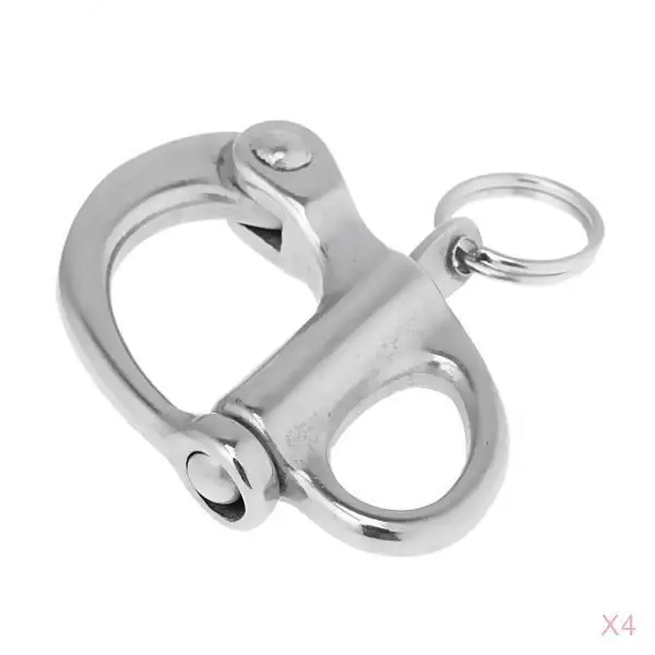 4 Pieces 32mm 304 Stainless Steel Swivel Snap Shackle for Kayak Canoe Baot Yacht