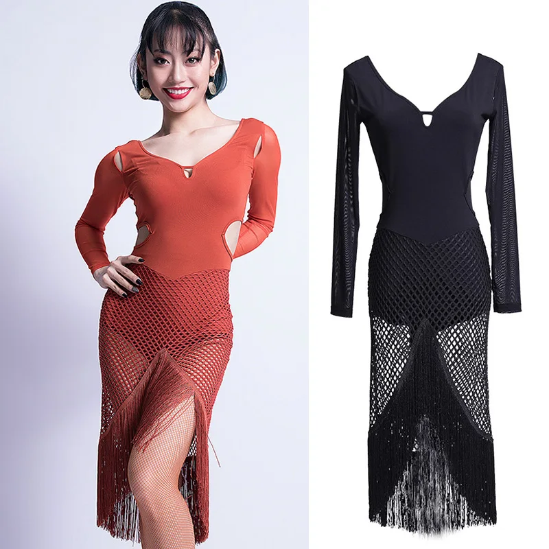 Latin Dance Competition Dress Female Sexy Leotard Mesh Tassel Skirt Practice Clothes Women'S Backless Practice Dresses DL3903
Latin Dance Competition Dress Female Sexy Leotard Mesh Tassel Skirt Practice Clothes Women'S Backless Practice Dresses DL3903
