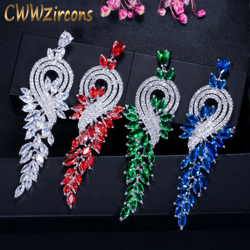 CWW Brand High Quality Rhodium Plated Austrian Crystal Bridal Long Green Drop Earrings Jewelry For Women CZ376
CWW Brand High Quality Rhodium Plated Austrian Crystal Bridal Long Green Drop Earrings Jewelry For Women CZ376