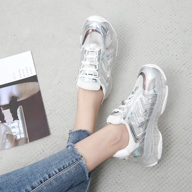 Spring New Chunky Sneakers Harajuku Casual Dad Shoes Platform Sneakers Transparent Jelly Sole Breathable Mesh Patent Sneakers
Spring New Chunky Sneakers Harajuku Casual Dad Shoes Platform Sneakers Transparent Jelly Sole Breathable Mesh Patent Sneakers