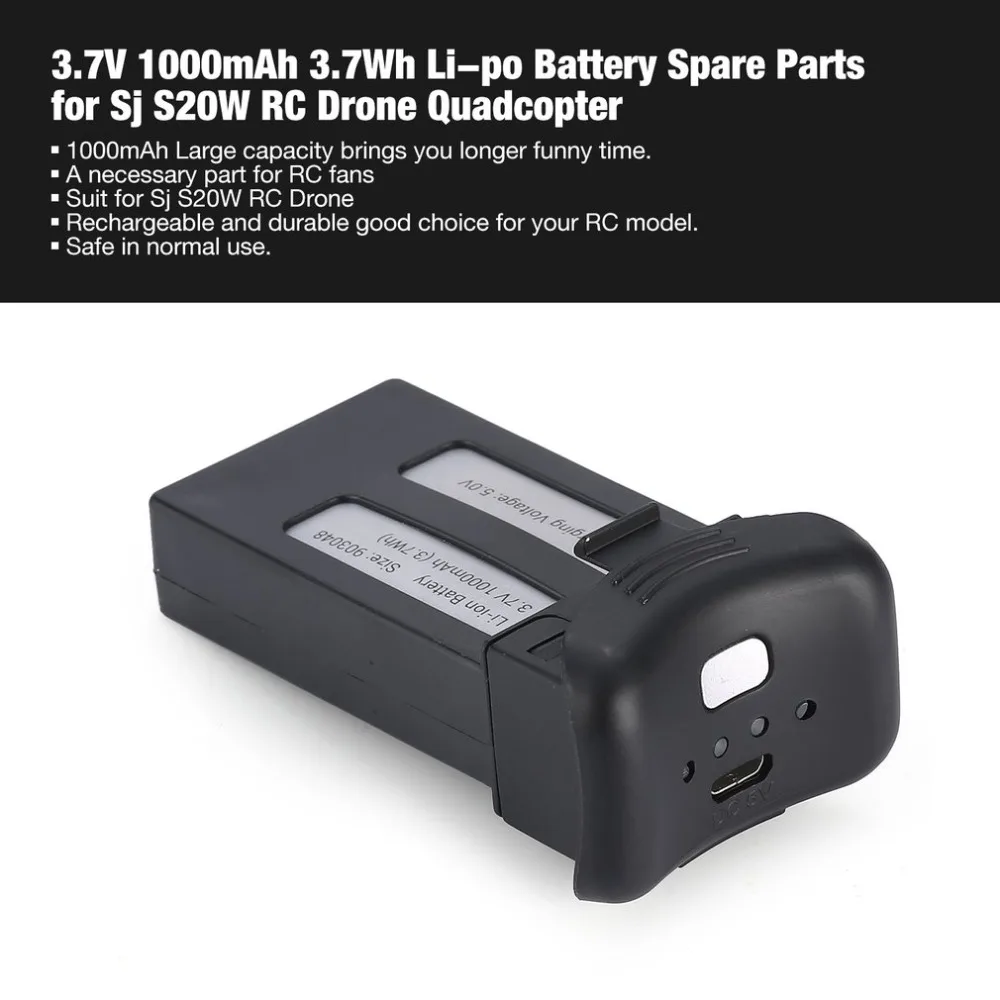 3.7V 1000mAh 3.7Wh Li-po Rechargeable Battery Spare Parts Accessories for Sj S20W RC Drone Quadcopter Aircraft UAV
3.7V 1000mAh 3.7Wh Li-po Rechargeable Battery Spare Parts Accessories for Sj S20W RC Drone Quadcopter Aircraft UAV
