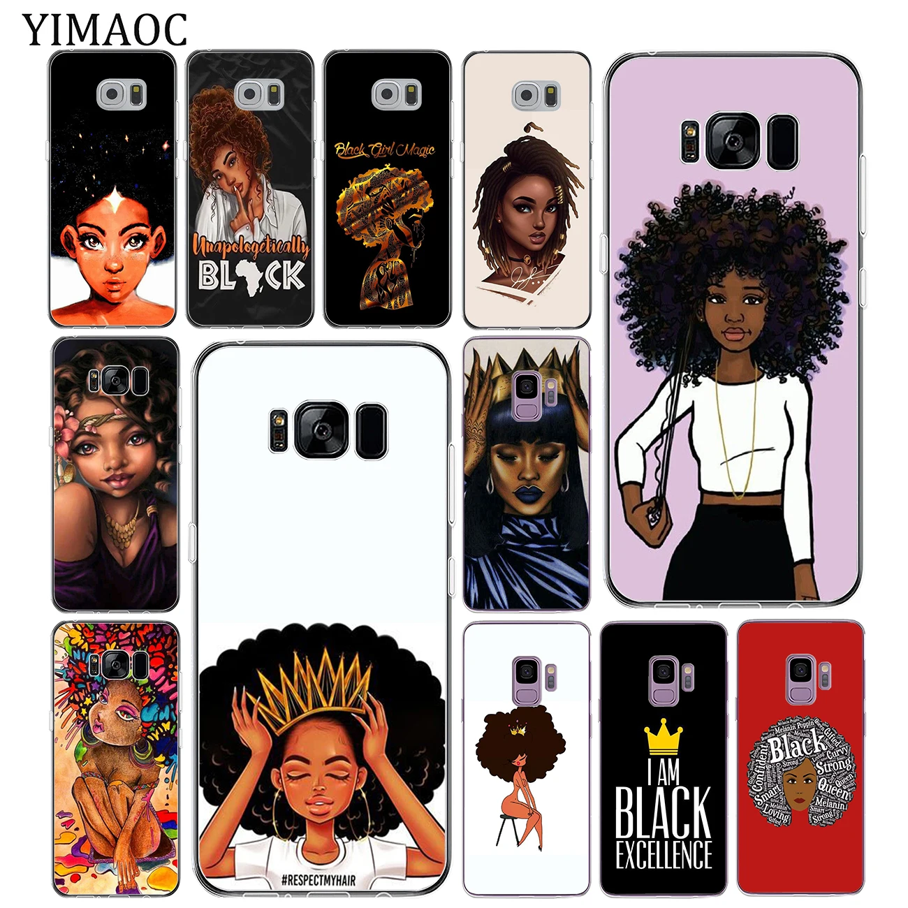 YIMAOC Afro Girls thin Soft Tpu Silicone Phone Case for Samsung Galaxy S10 S9 S8 Note 10 Plus S7 Edge S10e Cover
YIMAOC Afro Girls thin Soft Tpu Silicone Phone Case for Samsung Galaxy S10 S9 S8 Note 10 Plus S7 Edge S10e Cover