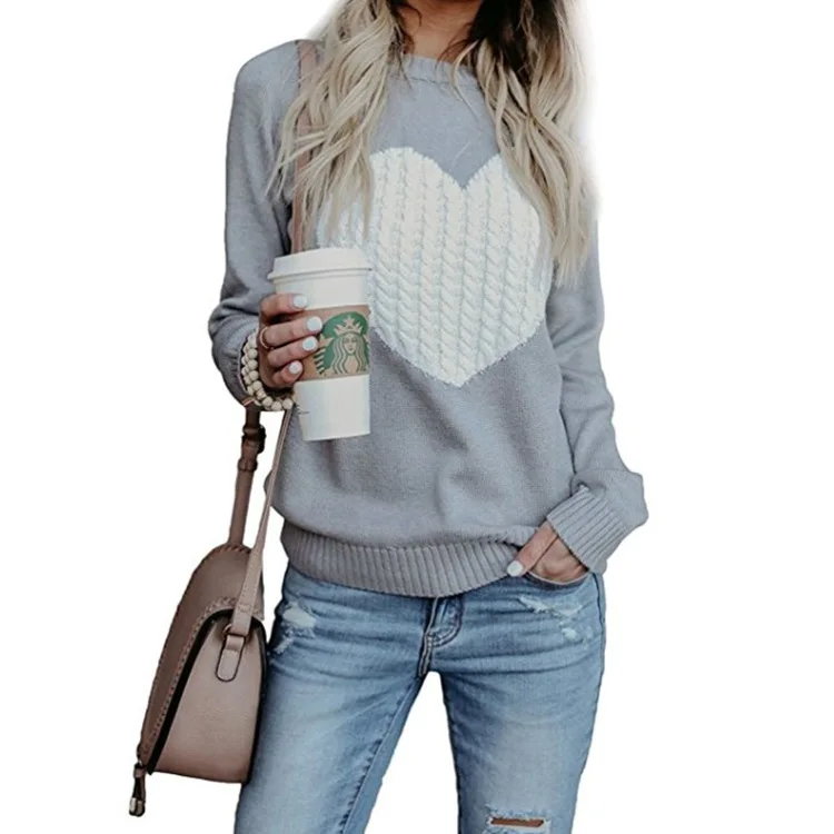Spring Autumn 2019 Women Sweaters Heart Pattern Embroidery Long Sleeve Knit Tops O-Neck Pullovers Knitted Jumper Loose Sweaters
Spring Autumn 2019 Women Sweaters Heart Pattern Embroidery Long Sleeve Knit Tops O-Neck Pullovers Knitted Jumper Loose Sweaters