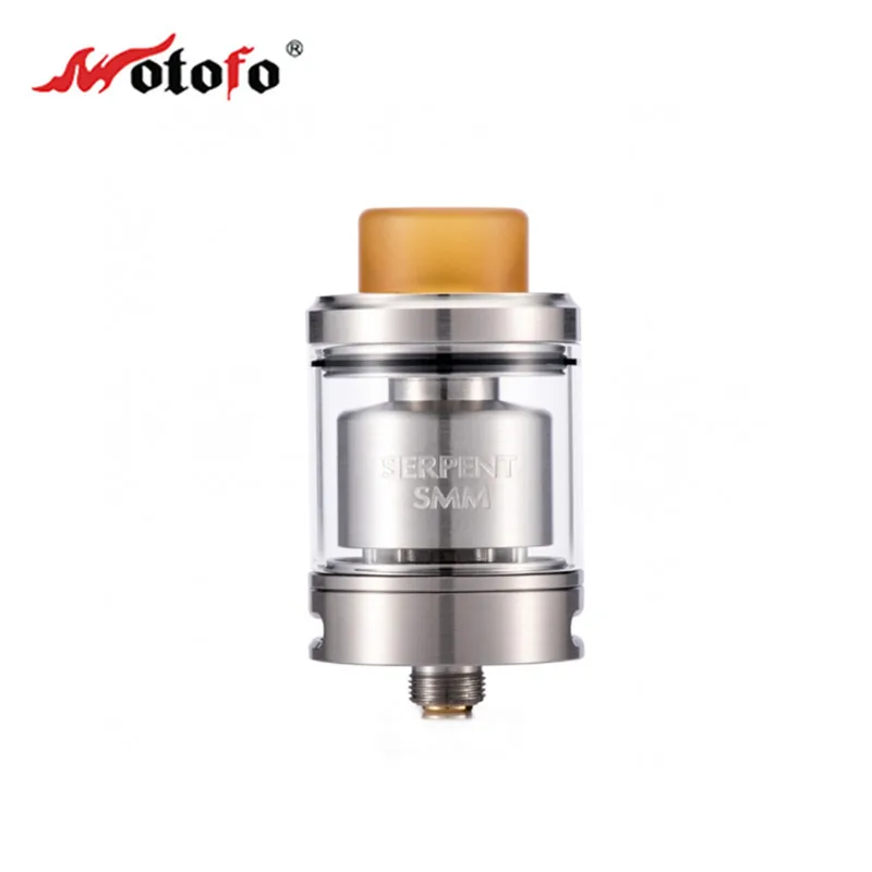 

Original WOTOFO Serpent SMM RTA 4ml Atomizer 24mm diameter with Ultem Top Filling Drip Tip Pyrex Glass Tube For Wotofo e-cig mod