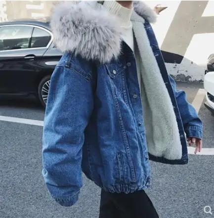 M-XXL HOT New Men's clothing Winter Heavy hair collar plus velvet thick loose hooded casual denim cotton-padded clothes jacket
M-XXL HOT New Men's clothing Winter Heavy hair collar plus velvet thick loose hooded casual denim cotton-padded clothes jacket