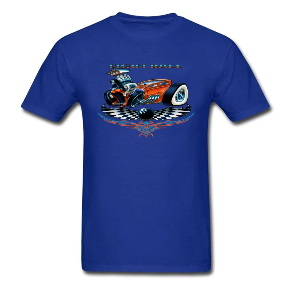 8 Ball Hot Rod Rife Personalized Tops Shirt Crewneck Summer Fall 100% Cotton Short Sleeve T-shirts for Men Design Tee-Shirts 8 Ball Hot Rod blue