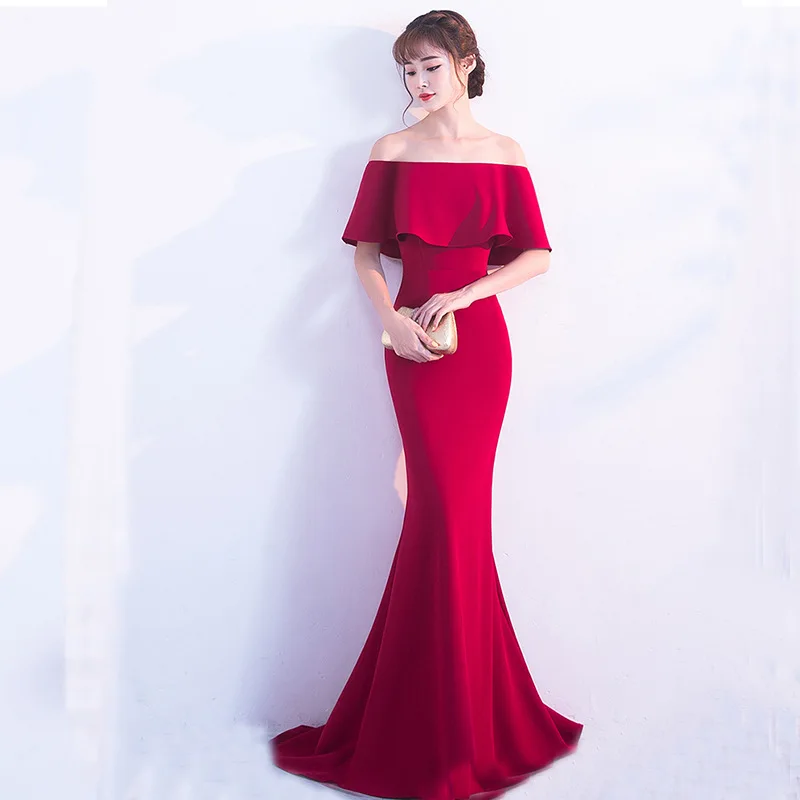Elegant Slim Women Evening Party Dress Ruffled Floor Length Banquet Dresses Short Sleeve Mermaid Gowns Vestidos Oversize 5XL
Elegant Slim Women Evening Party Dress Ruffled Floor Length Banquet Dresses Short Sleeve Mermaid Gowns Vestidos Oversize 5XL