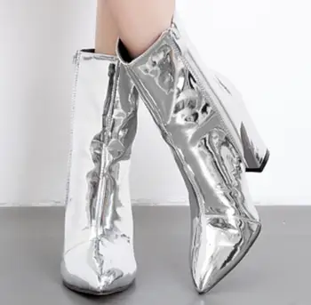 Women Ankle Boots Shoes Woman Chunky High Heels Bling Patent Leather Party Booties Sapato Feminino Zapatos De Mujer WS181112
Women Ankle Boots Shoes Woman Chunky High Heels Bling Patent Leather Party Booties Sapato Feminino Zapatos De Mujer WS181112