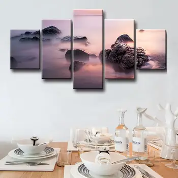 Seascape Picture HD Print Fog Calm the Reef on the Surface of the Sea in the Pink Dusk Wall Canvas Art Painting for Home Decor
Seascape Picture HD Print Fog Calm the Reef on the Surface of the Sea in the Pink Dusk Wall Canvas Art Painting for Home Decor