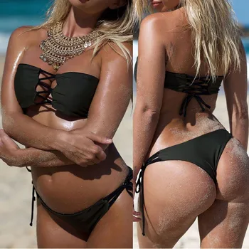 Bikini Women Black Bandage Swimsuit Sexy Push Up Swimwear 2017 Summer Low Waist Bikini Set Bathing Suit Beach Swim Wear Biqunis
Bikini Women Black Bandage Swimsuit Sexy Push Up Swimwear 2017 Summer Low Waist Bikini Set Bathing Suit Beach Swim Wear Biqunis