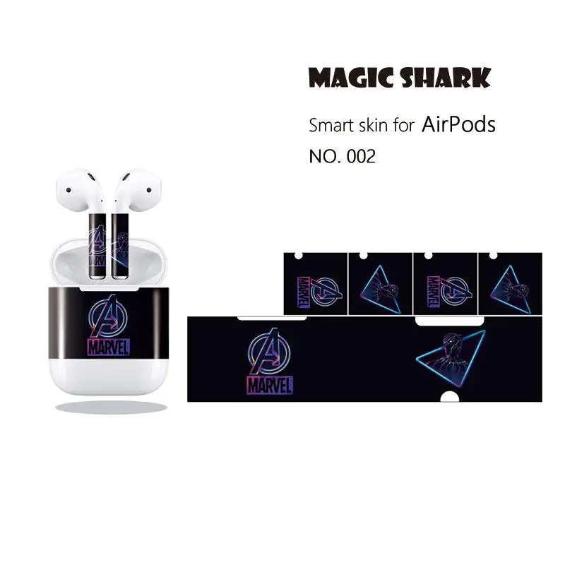 Magic Shark Marvel Spider Man Iron Man American Captain Waterproof PVC Wrap Sticker Case Film for Apple Airpods 001-010
Magic Shark Marvel Spider Man Iron Man American Captain Waterproof PVC Wrap Sticker Case Film for Apple Airpods 001-010