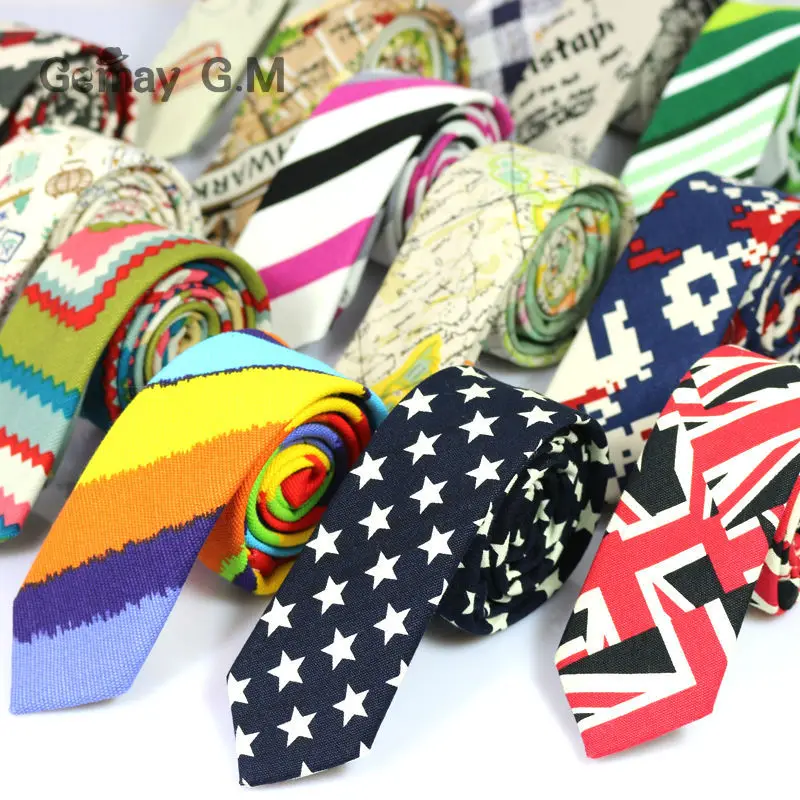 Image Newest Floral Print Linnen and Cotton Skinny Ties for Men 5.5 width Goom Slim Neckties High Quality Adult Neck Tie Free Shipping
