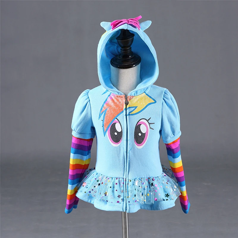 Winter Girls Hoodies Jacket My Little Kids Sweatshirt Jackets Baby Hoodie Cute Pony Design Windbreaker Sport Blazer Outerwear 8Y | Детская