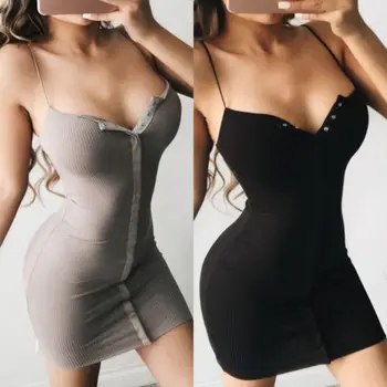 Women Sleeveless Dress Summer Sleeveless Solid V-neck Bandage Bodycon Evening Party Club Short Mini Dress
Women Sleeveless Dress Summer Sleeveless Solid V-neck Bandage Bodycon Evening Party Club Short Mini Dress