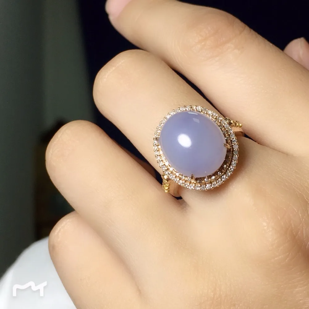 18.10.6 Collection Real 18K Rose Gold AU750 100% Natural Purple Jade Gemstone Female Rings Myanmer Origin for Women Gift
18.10.6 Collection Real 18K Rose Gold AU750 100% Natural Purple Jade Gemstone Female Rings Myanmer Origin for Women Gift
