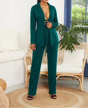 Autumn Winter 2 Piece Set Women Sexy Drawstring Kimono Blouse + Pants Suit Elegant OL Long Sleeve Business Party Outfit Solid
Autumn Winter 2 Piece Set Women Sexy Drawstring Kimono Blouse + Pants Suit Elegant OL Long Sleeve Business Party Outfit Solid