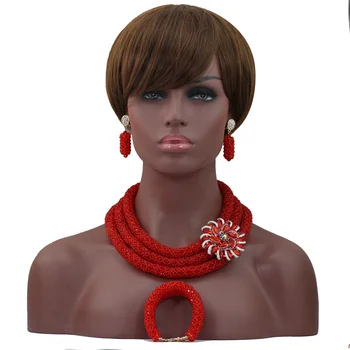 2017 Red Costume African Jewelry Sets Pretty Flowers Brooches Bib Wedding Statement Necklace Set for Nigerian Brides HX673
2017 Red Costume African Jewelry Sets Pretty Flowers Brooches Bib Wedding Statement Necklace Set for Nigerian Brides HX673