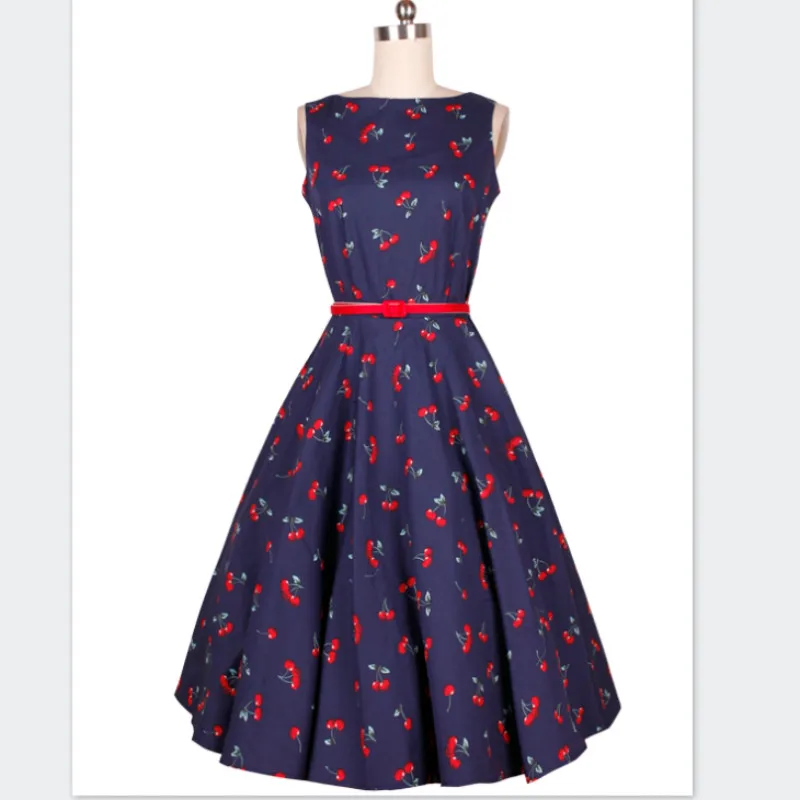 Fashion Party Vestidos Womens Summer Audrey Hepburn Cherry Dress 50s 60s Retro Vintage Temperament Elegant Casual Dresses
Fashion Party Vestidos Womens Summer Audrey Hepburn Cherry Dress 50s 60s Retro Vintage Temperament Elegant Casual Dresses